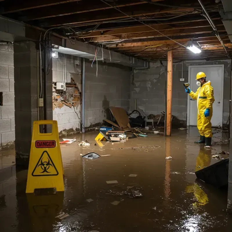 Flooded Basement Electrical Hazard in East Pepperell, MA Property